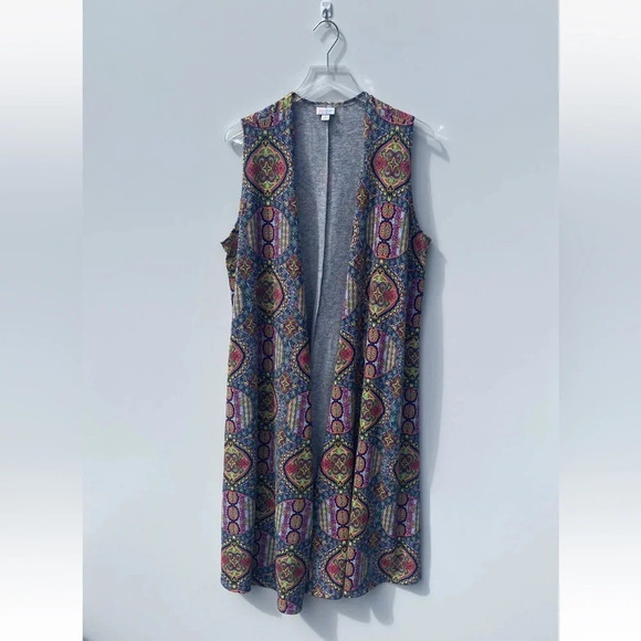 LuLaRoe Joy Multi Color Duster Vest Womens Size Small (60) - Picture 1 of 5